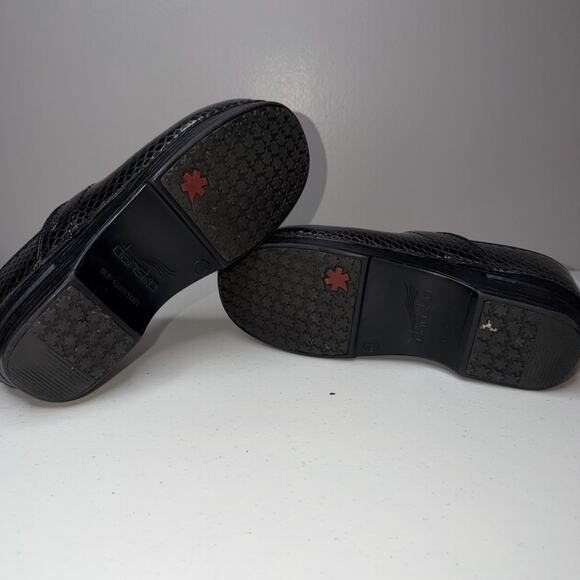 Dansko XP Professional Clogs Women Sz 39 Metallic Gunmetal Textured Gray Leather - Picture 7 of 8